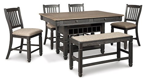 Tyler Creek Black & Gray 6-pc Counter Height Dining Set