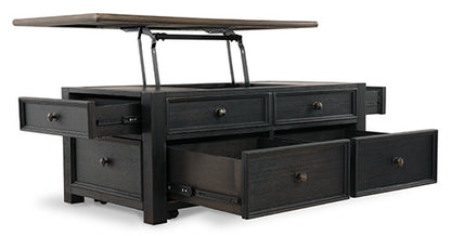 Tyler Creek Grayish Brown & Black Coffee Table with Lift Top