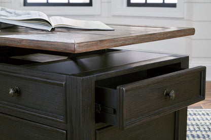Tyler Creek Grayish Brown & Black Coffee Table with Lift Top