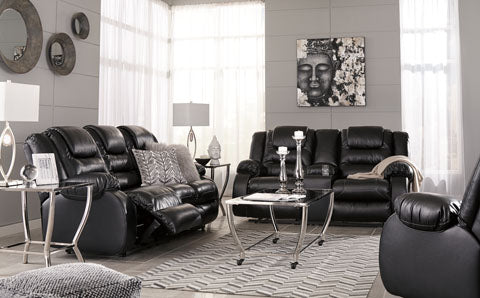 Vacherie Black Reclining Sofa