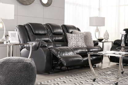 Vacherie Black Reclining Sofa and Loveseat Set