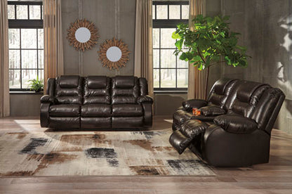 Vacherie Chocolate Reclining Sofa and Loveseat Set
