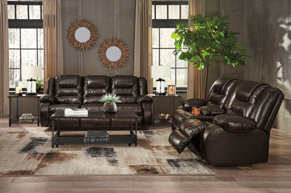 Vacherie Chocolate Reclining Sofa and Loveseat Set