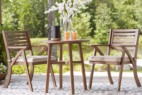 Vallerie Brown 3-pc Outdoor Chairs with Table Set