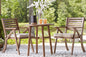 Vallerie Brown 3-pc Outdoor Chairs with Table Set