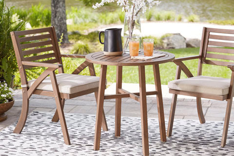 Vallerie Brown 3-pc Outdoor Chairs with Table Set