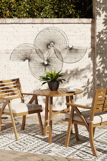 Vallerie Brown 3-pc Outdoor Chairs with Table Set