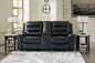 Warlin Black Power Reclining Loveseat with Console
