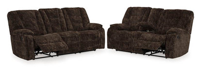 Soundwave Chocolate Reclining Sofa and Loveseat Set