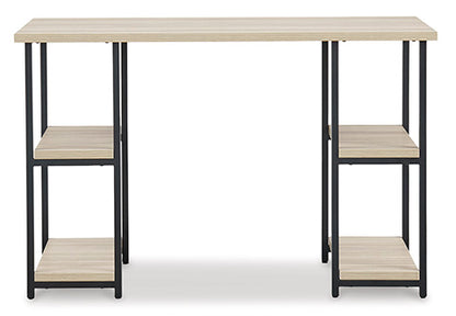 Waylowe Light Brown and Black Home Office Desk