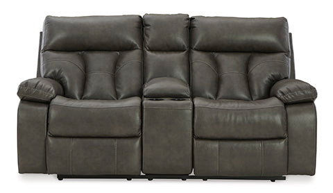 Willamen Quarry Reclining Loveseat with Console