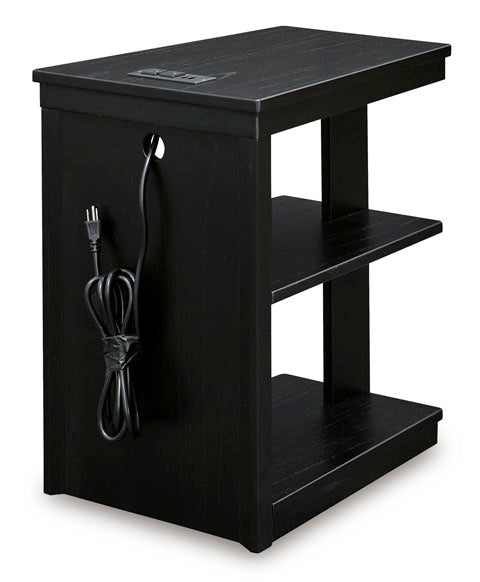 Winbardi Black Chairside End Table