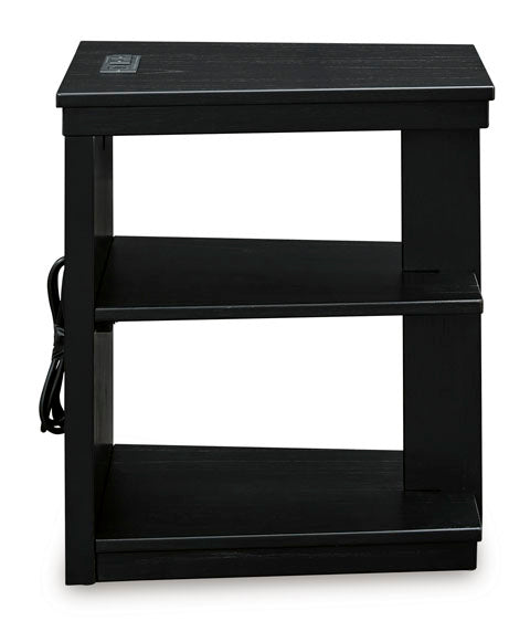 Winbardi Black Chairside End Table