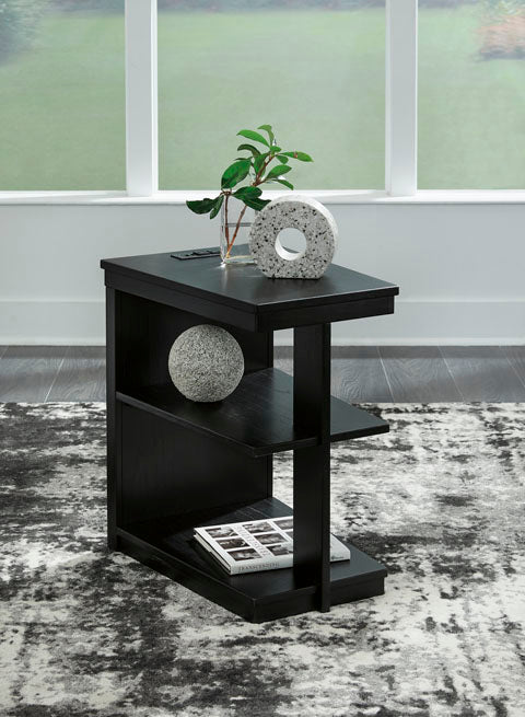 Winbardi Black Chairside End Table