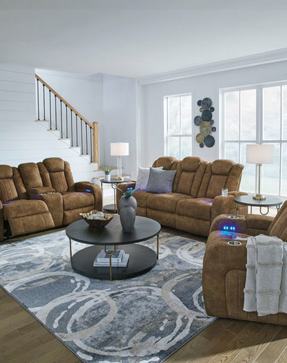 Wolfridge Brindle Power Reclining Sofa and Loveseat Set