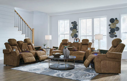 Wolfridge Brindle Power Reclining Sofa and Loveseat Set