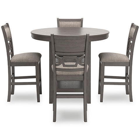 Wrenning Gray Counter Height Dining Table and 4 Barstools Set