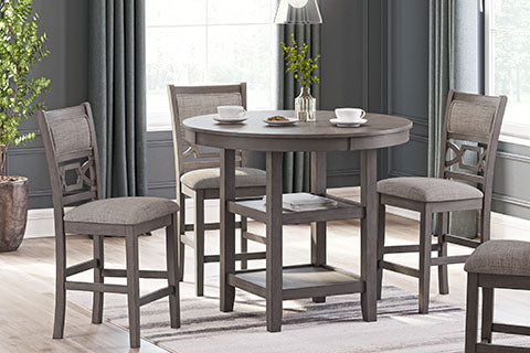 Wrenning Gray Counter Height Dining Table and 4 Barstools Set