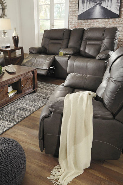 Wurstrow Smoke Power Reclining Sofa and Loveseat Set