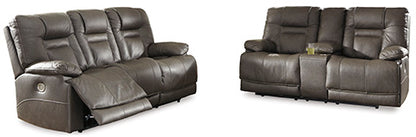 Wurstrow Smoke Power Reclining Sofa and Loveseat Set