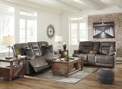 Wurstrow Smoke Power Reclining Sofa and Loveseat Set