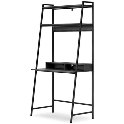 Yarlow Black Home Office Desk and Shelf