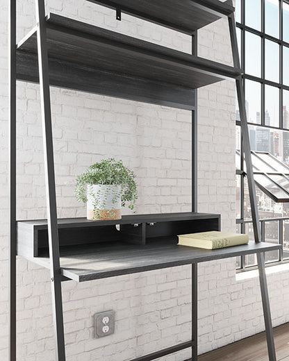 Yarlow Black Home Office Desk and Shelf