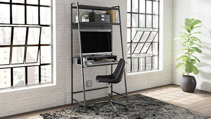 Yarlow Black Home Office Desk and Shelf