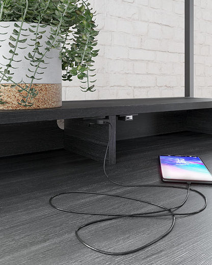 Yarlow Black Home Office Desk and Shelf