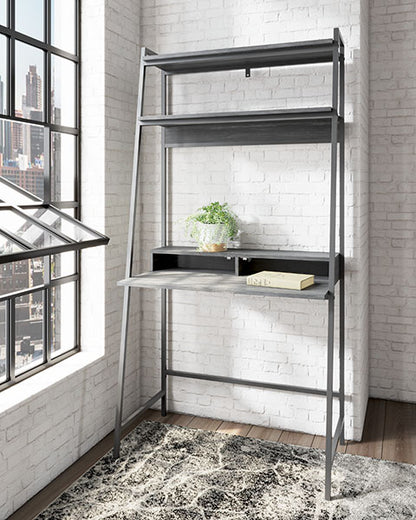 Yarlow Black Home Office Desk and Shelf